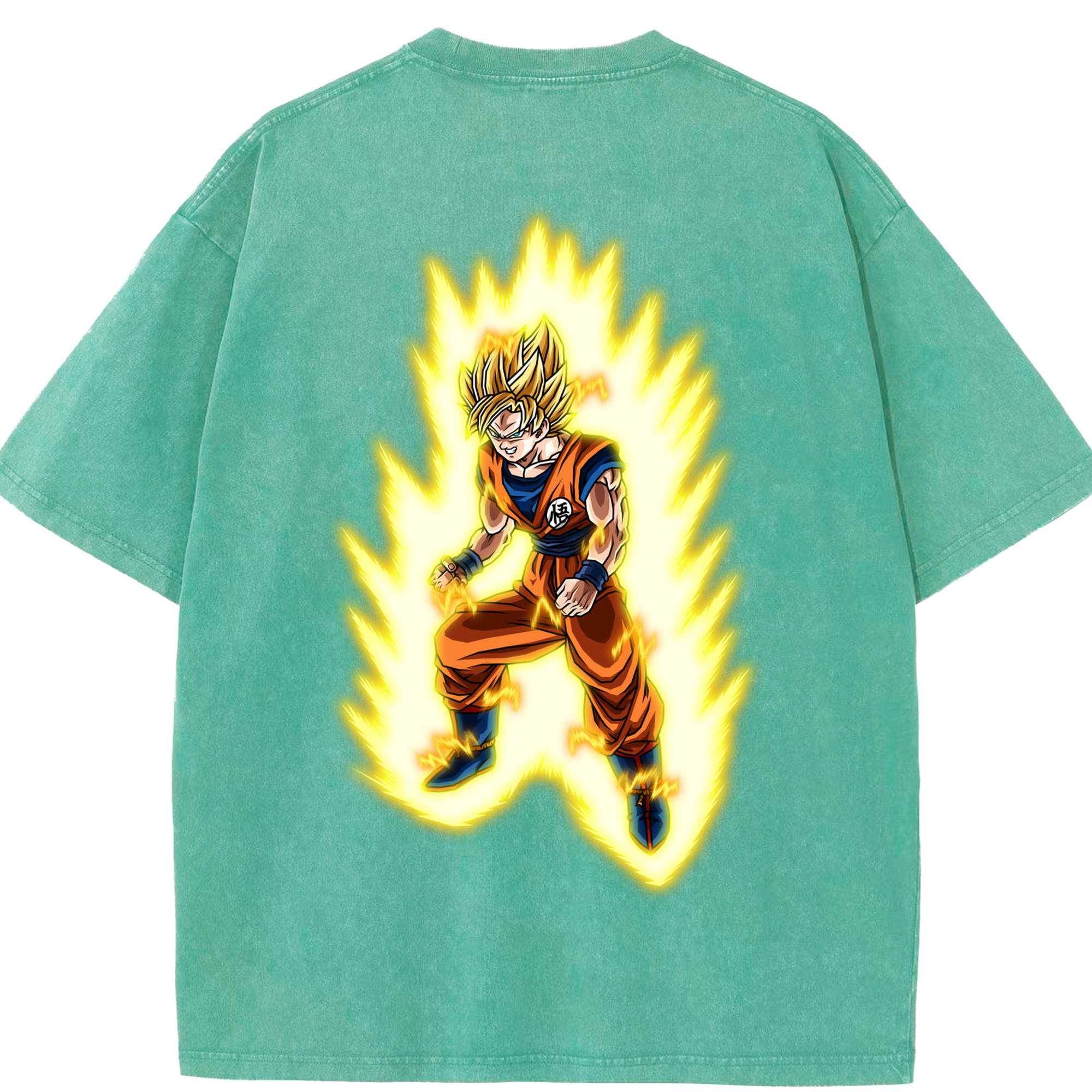 （画像用） ドラゴンボール 孫悟空（そん ごくう）Son Goku カカロット DRAGON BALL Kakarotto 綿100% ヴィンテージ風 半袖Tシャツ（背面プリント）